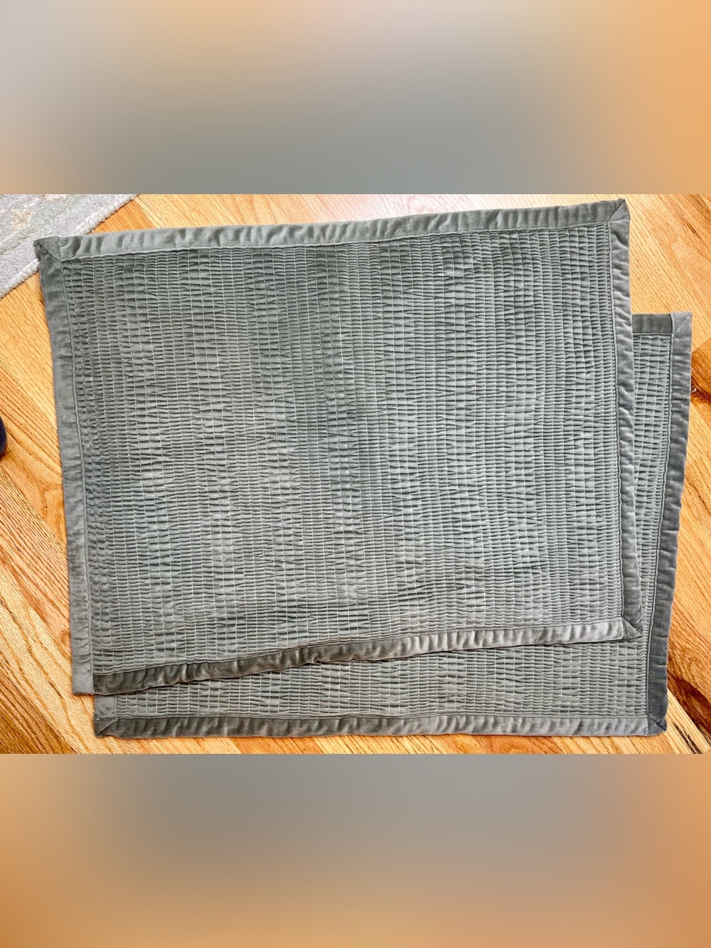 Olive green velvet pillow shams